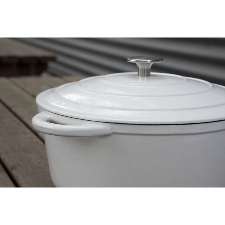 Round casserole satin white dia 28 cm