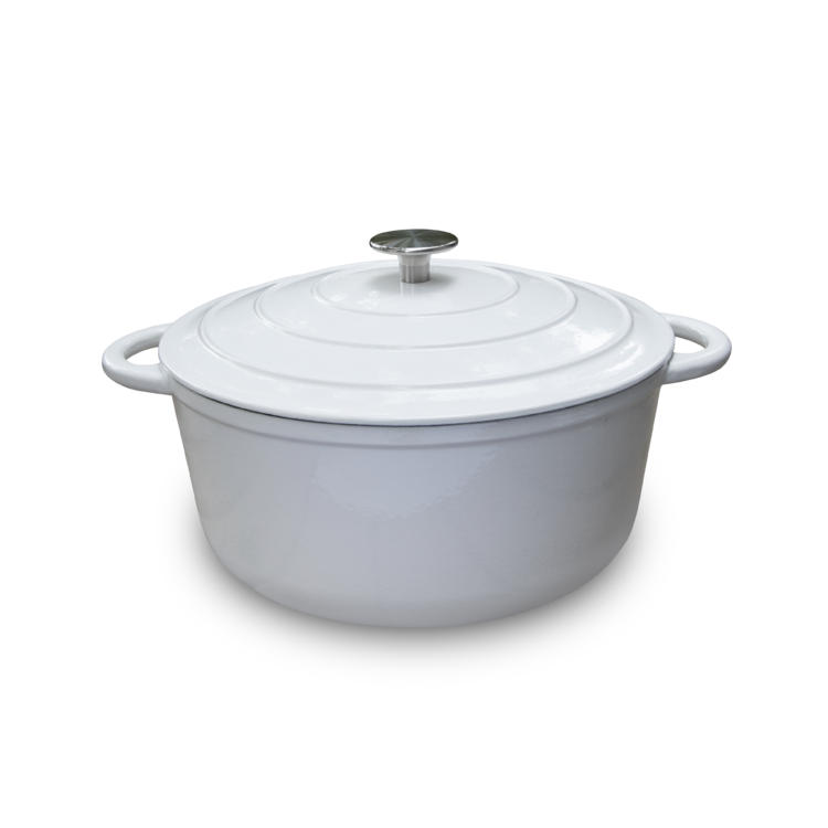 Round casserole satin white dia 28 cm