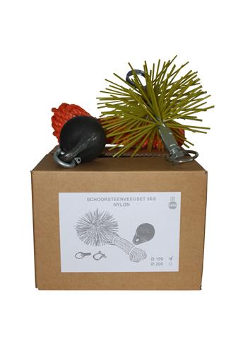 200 bolveegset Nylon met touw 56/6