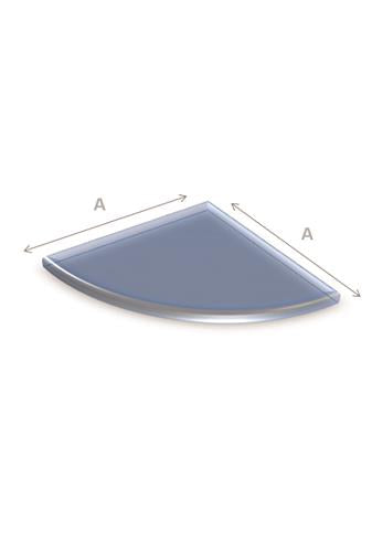 110-40 vloerplaat glas kwartrond 90 x 90 cm