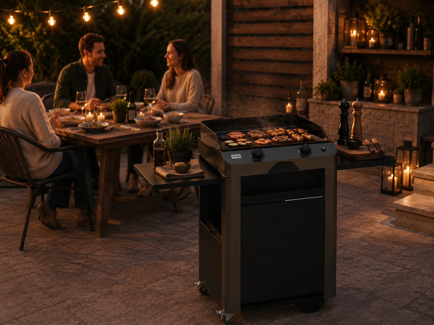 Combo Fusion Cargo Grijs - 60 - Plancha Gas + Roltafel